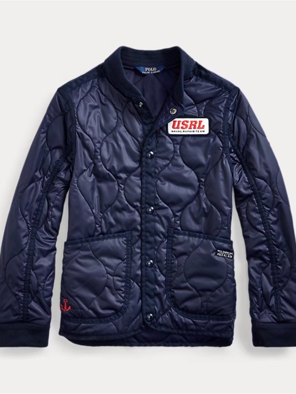 Polo by Ralph Lauren Navy Quilted USRL Patch Puffer Jacket